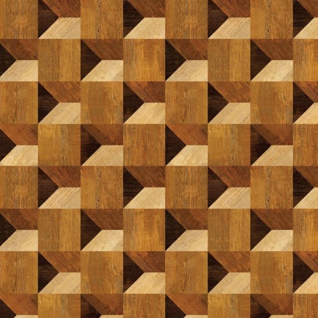 Cube Illusion Wood Veneer Pattern